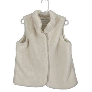 Little Girl’s Epic Threads Faux Fur Ivory Sleeveless Vest Size 6